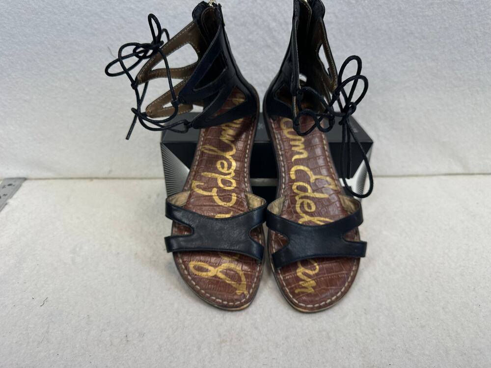 Sam Edelman Gwenna Gladiator Sandal Black Leather Size 7.5 Bohochic Neutral